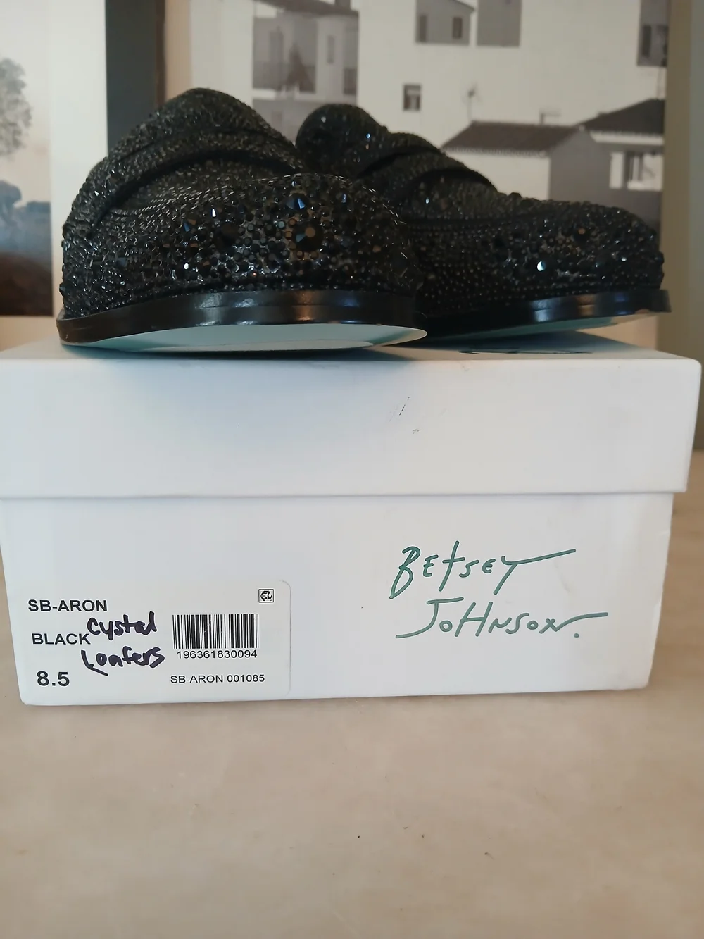 Betsey Johnson Black Glass Penny Loafers 